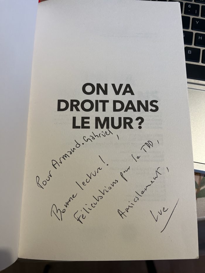 Dédicace manuscrite de Luc Julia : Bonne lecture ! Félicitations pour le TDD !